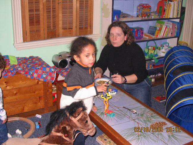 Elizabeth and Josaia play